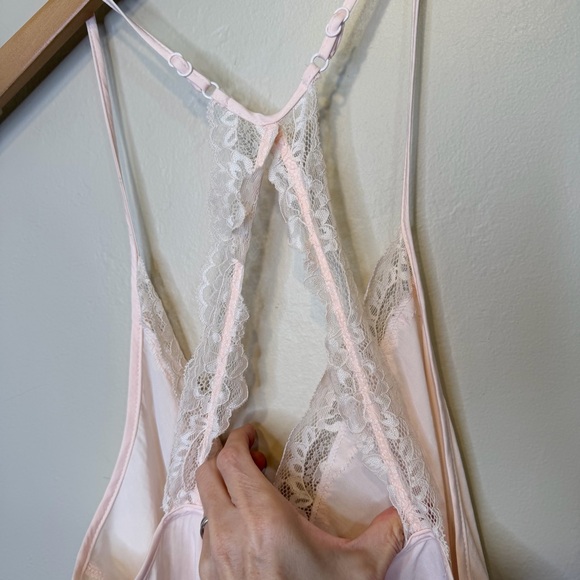 In Bloom | Soft Pink Silky Satin Lace Coquette Pajama Cami Tank Top Camisole - Picture 10 of 13